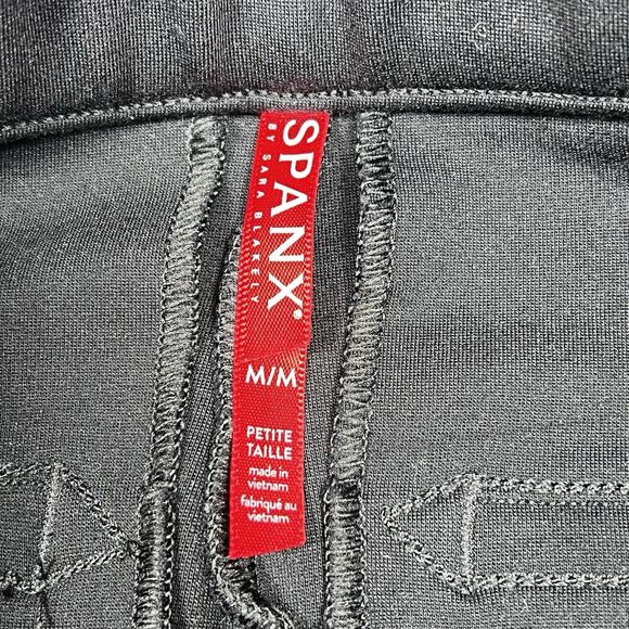 Spanx Pants Womens Sz PM Black The Perfect Pant Ankle Backseam Skinny Leggings - Picture 9 of 12